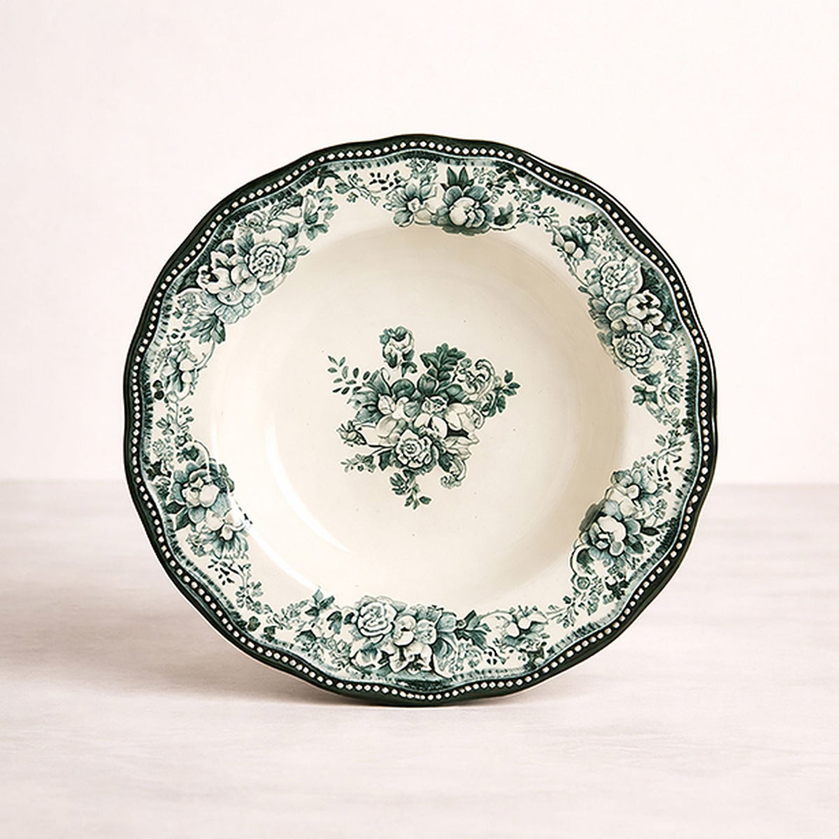 Faustine - Lot De 6 Assiettes Creuses - 22Cm - Grès - Vert