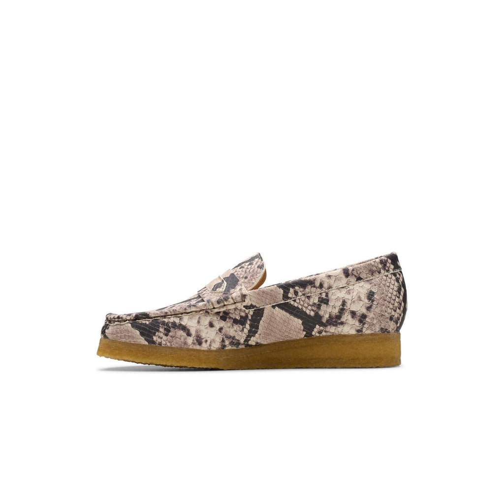 Mocasín Wallabee - Piel de serpiente gris - Mujer