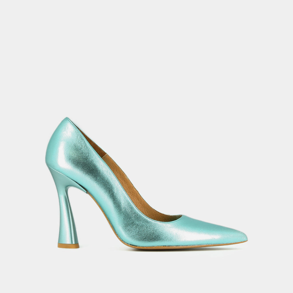 Escarpins Dabate Cuir Metallise - Turquoise