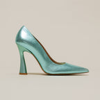 Escarpins Dabate Cuir Metallise - Turquoise