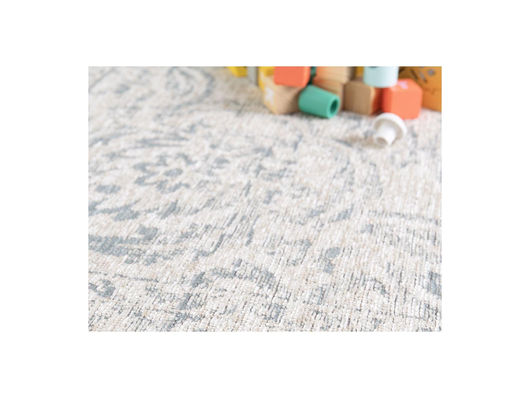 Hind - Tapis Poils Ras - Motif Abstrait - Bleu
