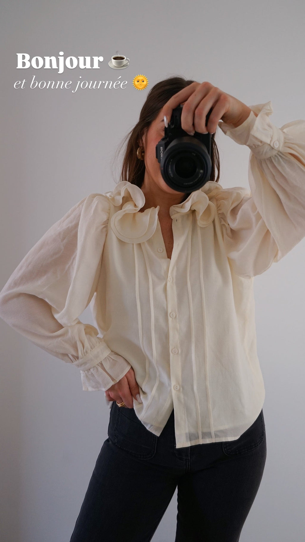 Brown Blouse Ecru