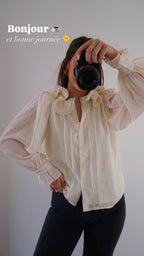 Brown Blouse Ecru