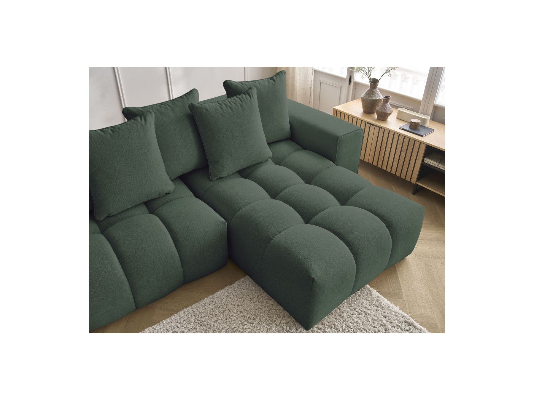 Sofá panorámico fijo - Mont-BLANCO - Tejido jaspeado