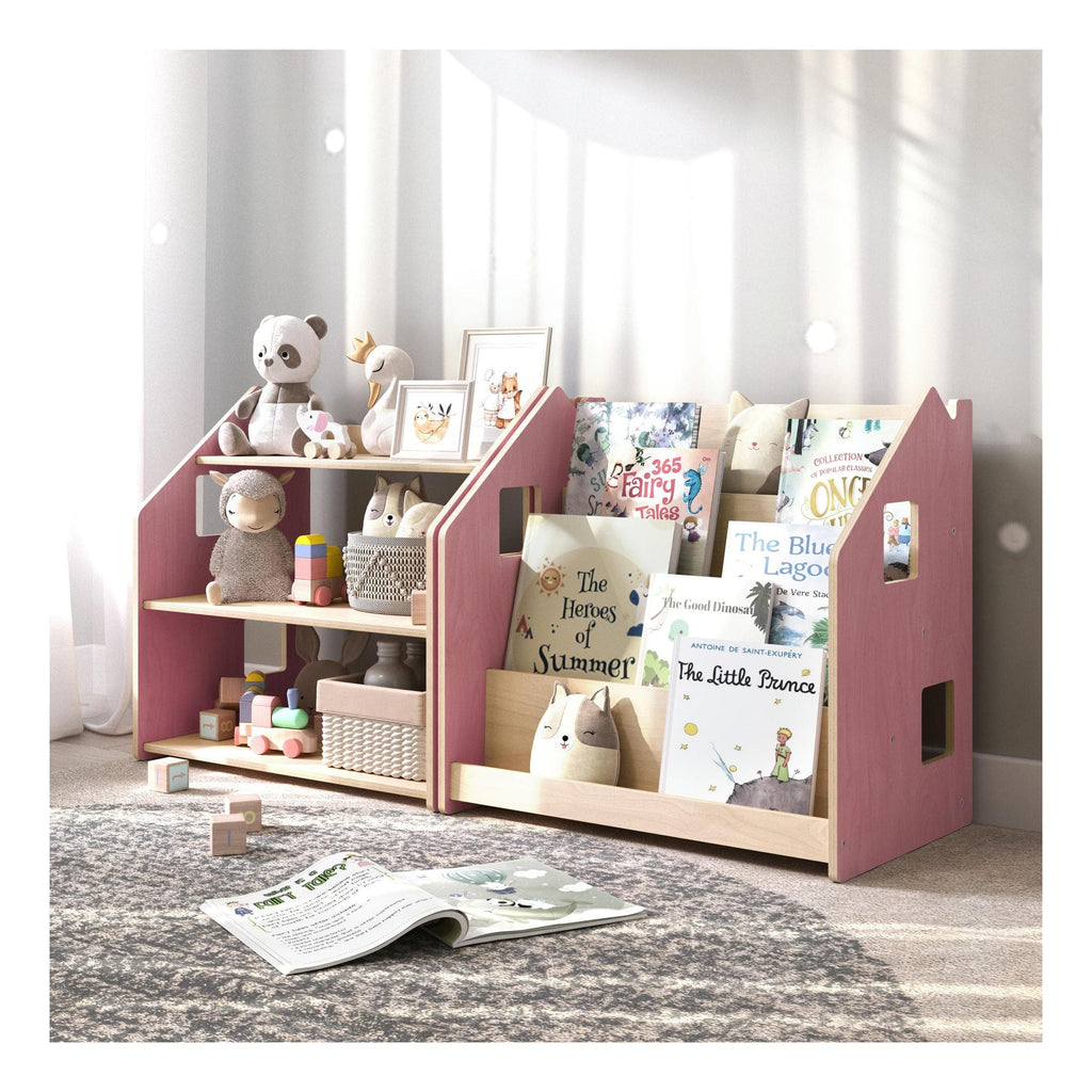 Children's Bookcase – Light Blue & Pink