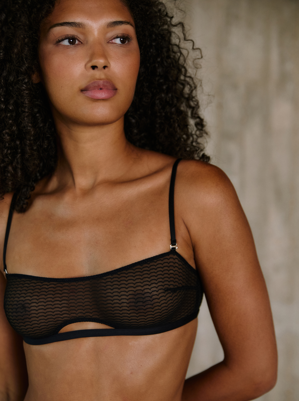 Straight Black Bridge Bra
