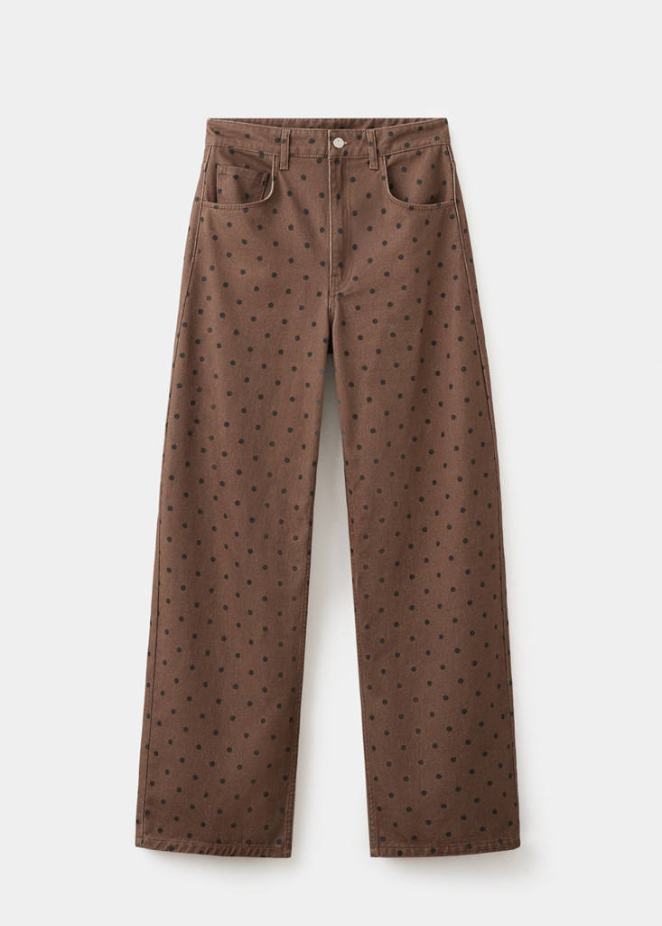 Balloon-Jeans mit Polka Dots