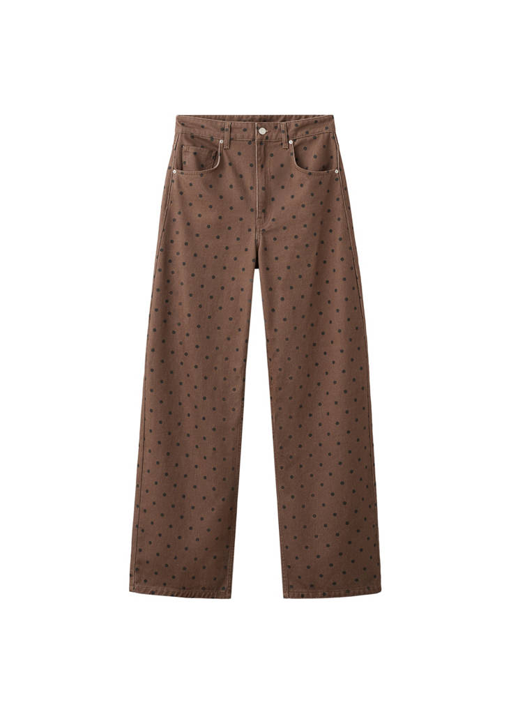 Balloon-Jeans mit Polka Dots