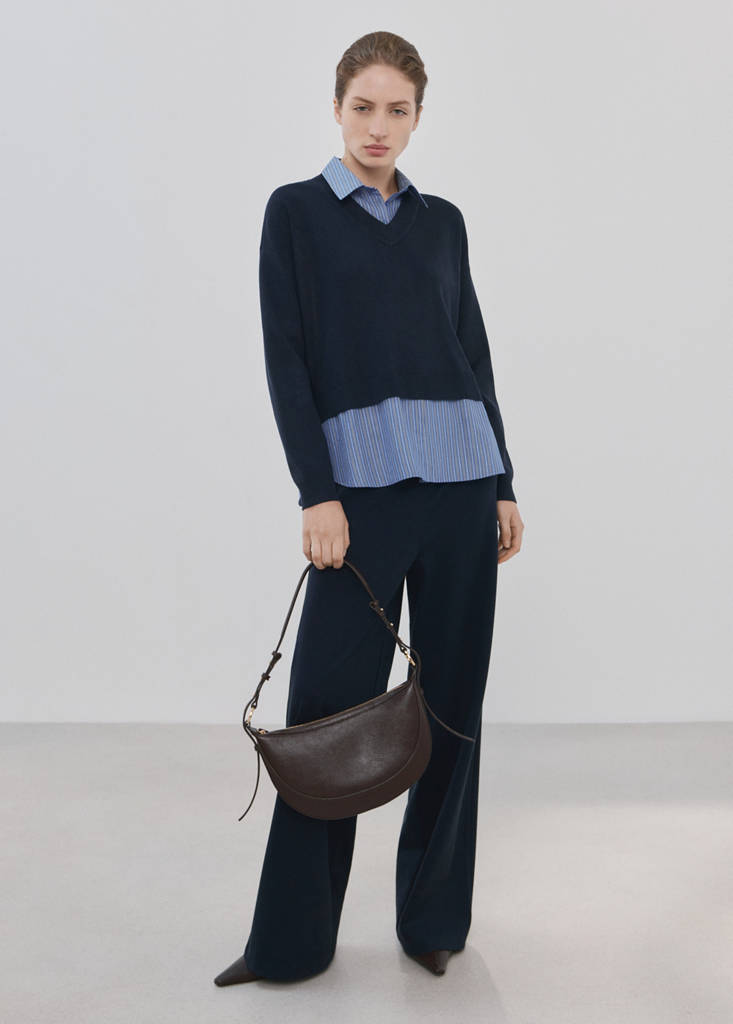 2-in-1-Pullover mit Bluseneinsatz