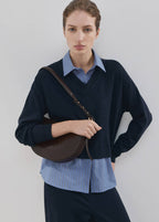2-in-1-Pullover mit Bluseneinsatz