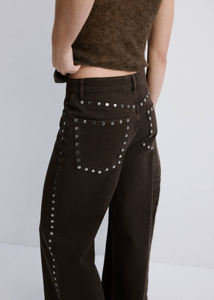 Wide-Leg Jeans Met Studs