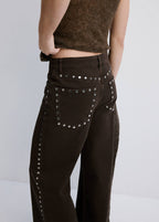 Wide-Leg Jeans Met Studs
