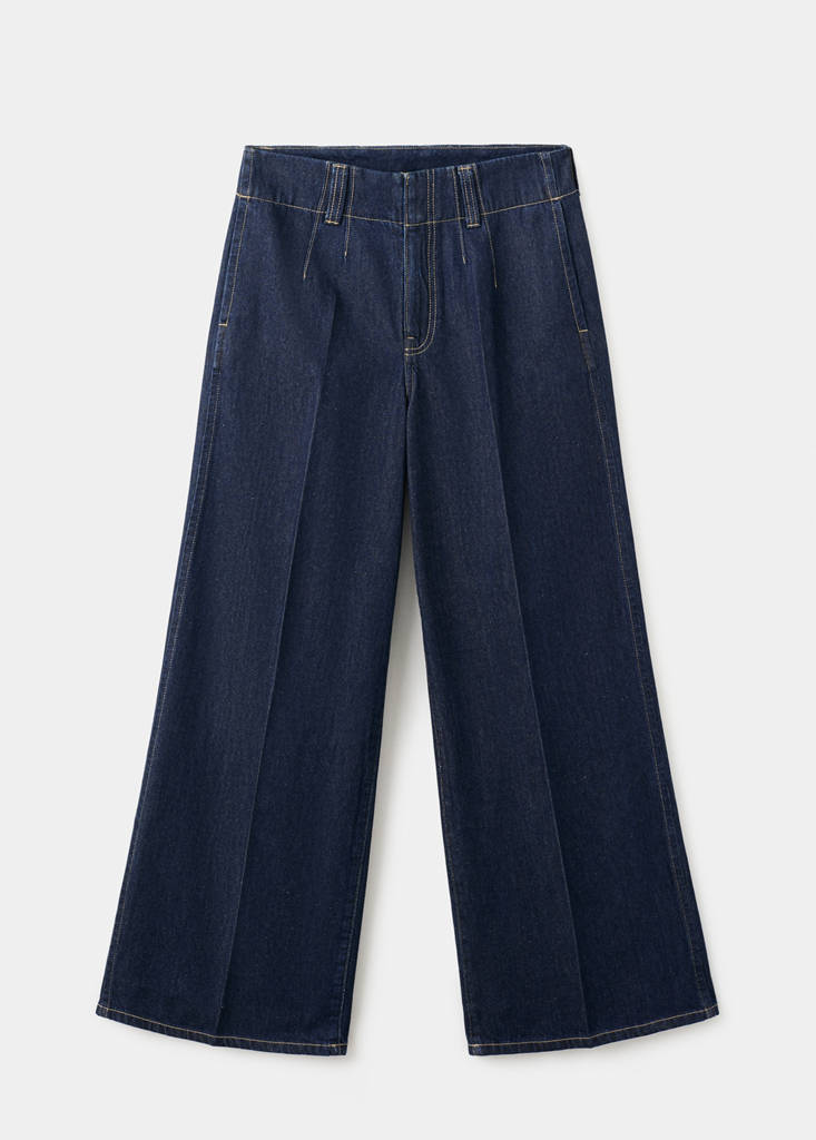 Jeans med vide ben og normal talje