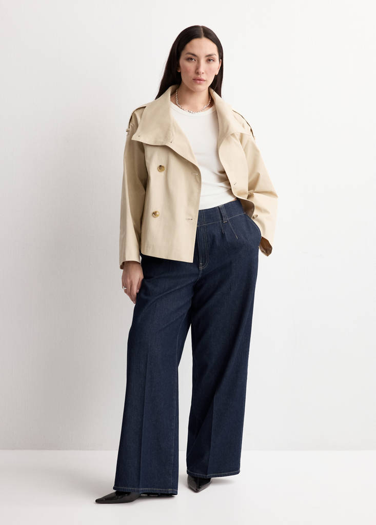 Jeans med vide ben og normal talje