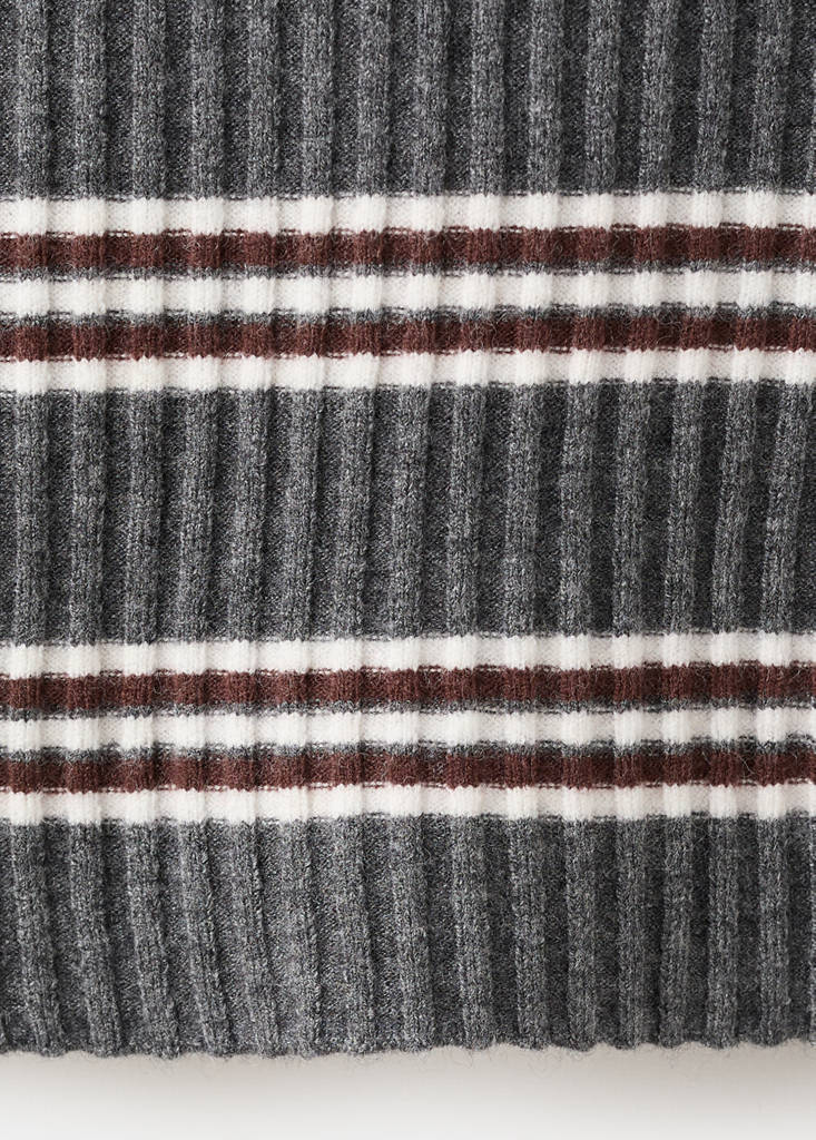 Pull-Over Maille Côtelée Rayures