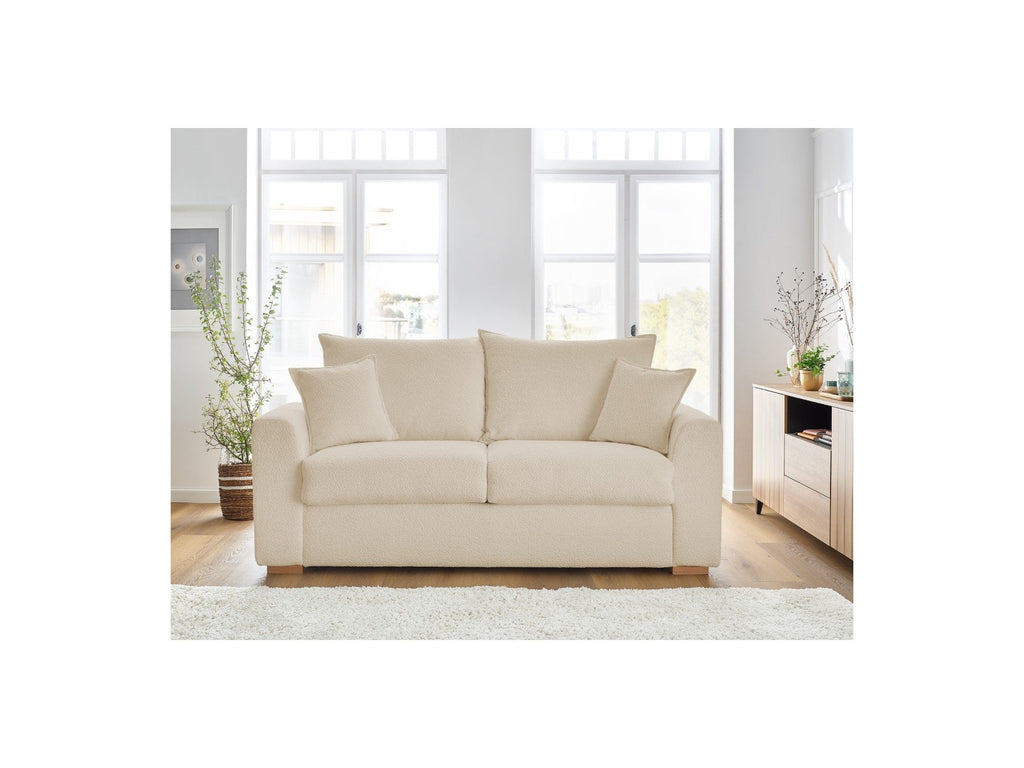 Augustin - Canapé Droit Convertible Ouverture Express - Tissu Bouclette - 160X200