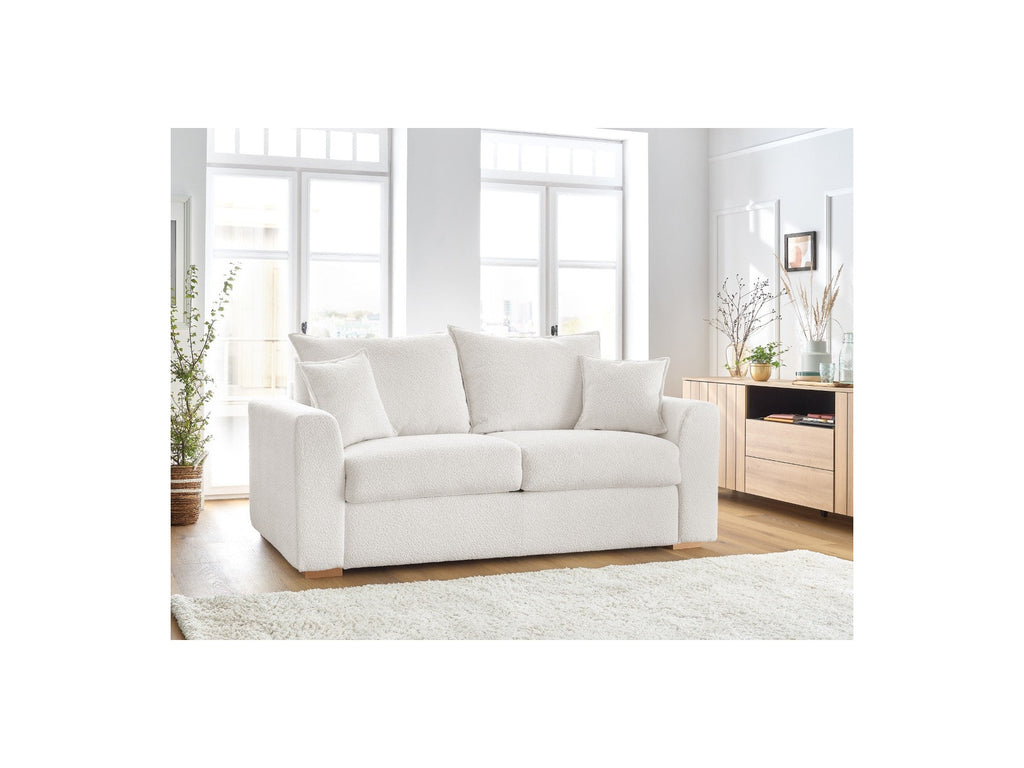 Augustin - Canapé Droit Convertible Ouverture Express - Tissu Bouclette - 160X200