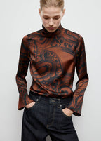 Camicetta Satinata con Stampa Paisley