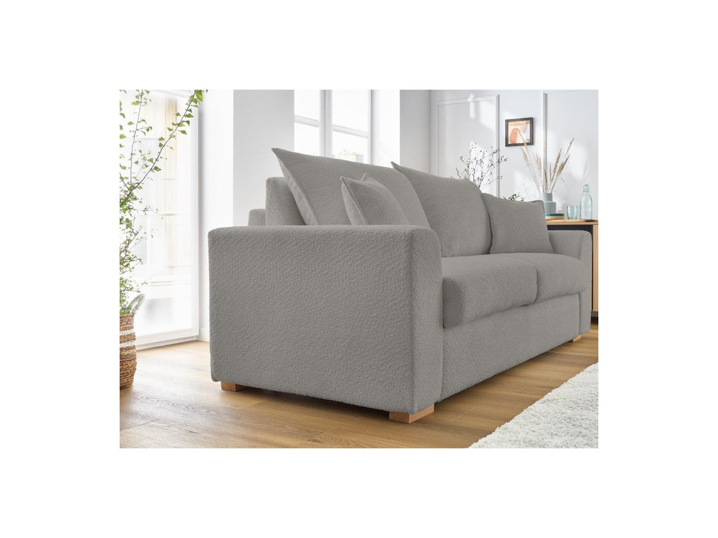 Augustin - Canapé Droit Convertible Ouverture Express - Tissu Bouclette - 160X200