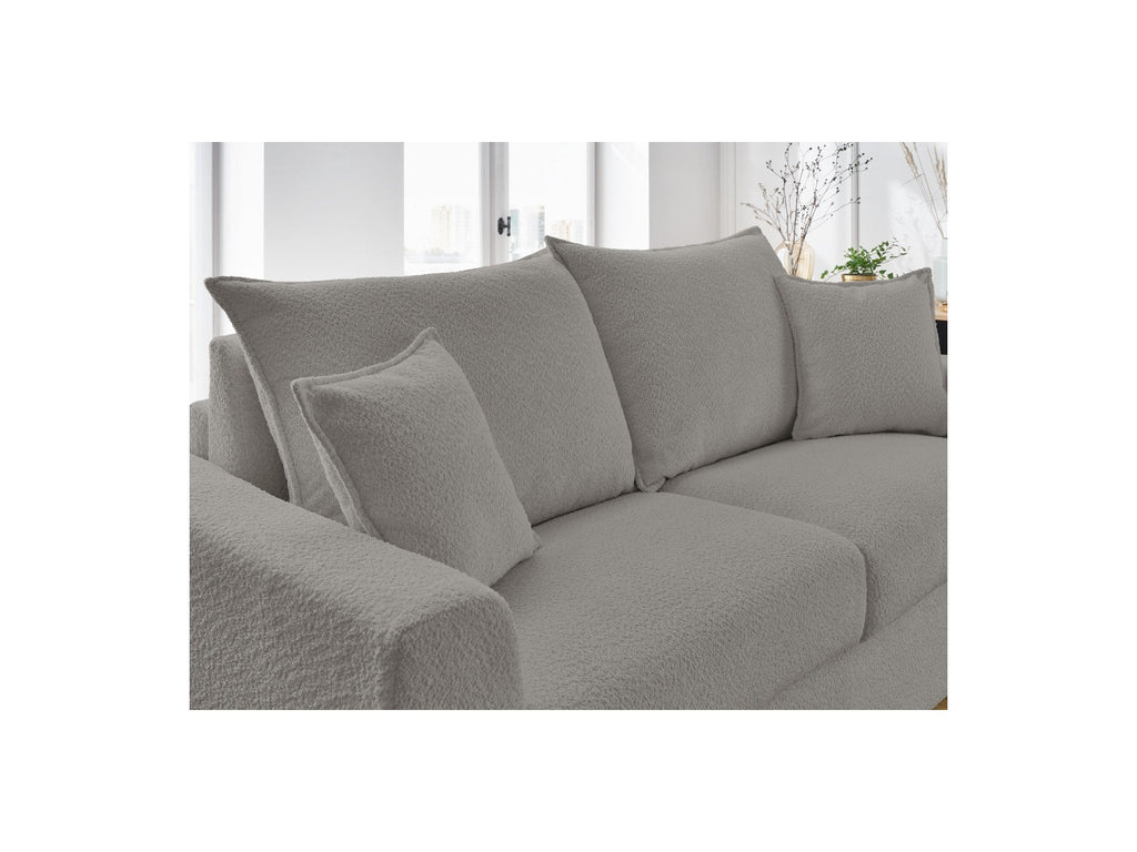 Augustin - Canapé Droit Convertible Ouverture Express - Tissu Bouclette - 160X200