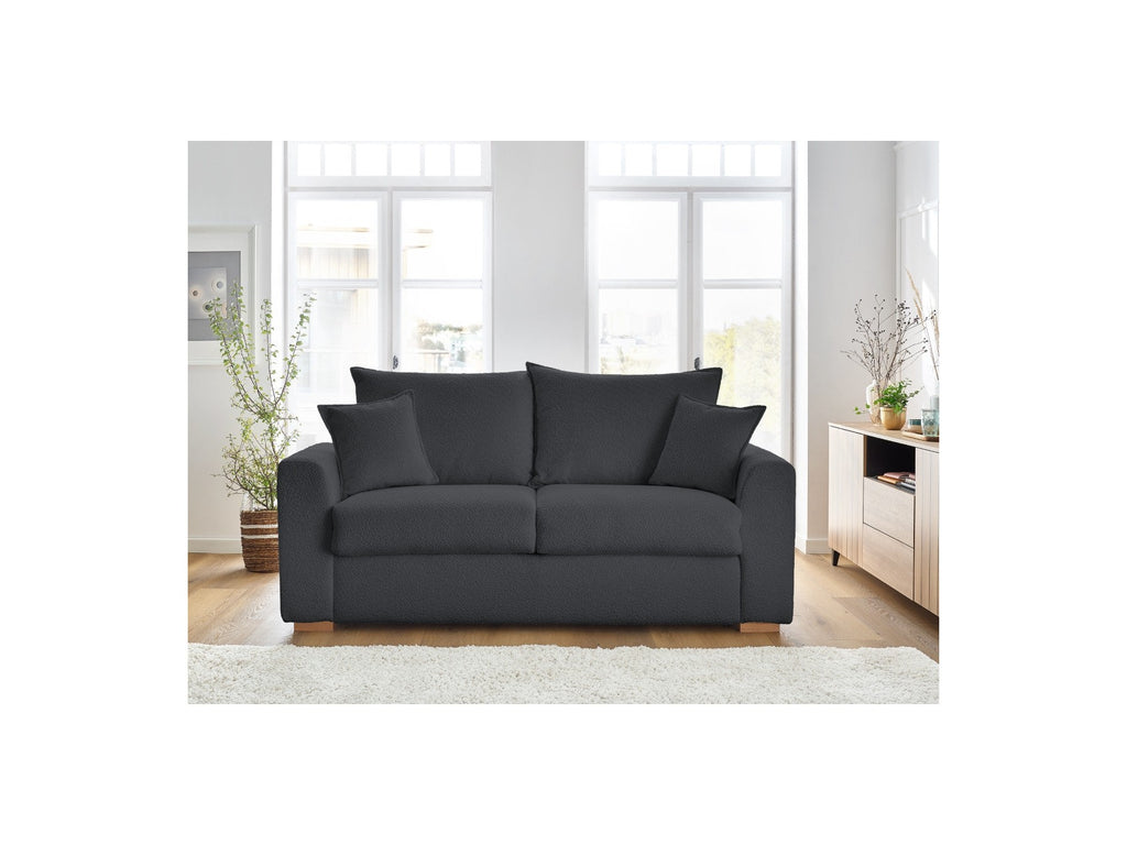 Augustin - Canapé Droit Convertible Ouverture Express - Tissu Bouclette - 160X200