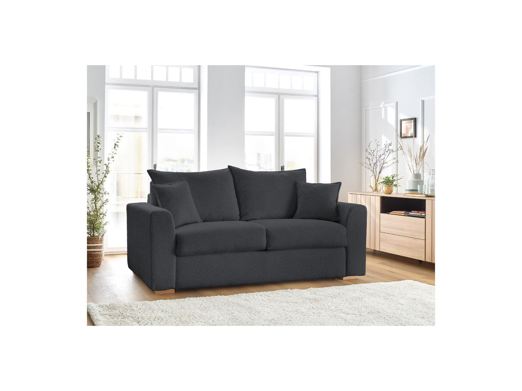 Augustin - Canapé Droit Convertible Ouverture Express - Tissu Bouclette - 160X200