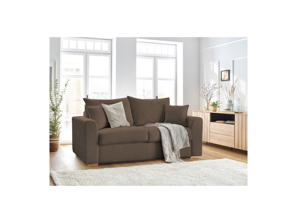 Augustin - Canapé Droit Convertible Ouverture Express - Tissu Bouclette - 160X200
