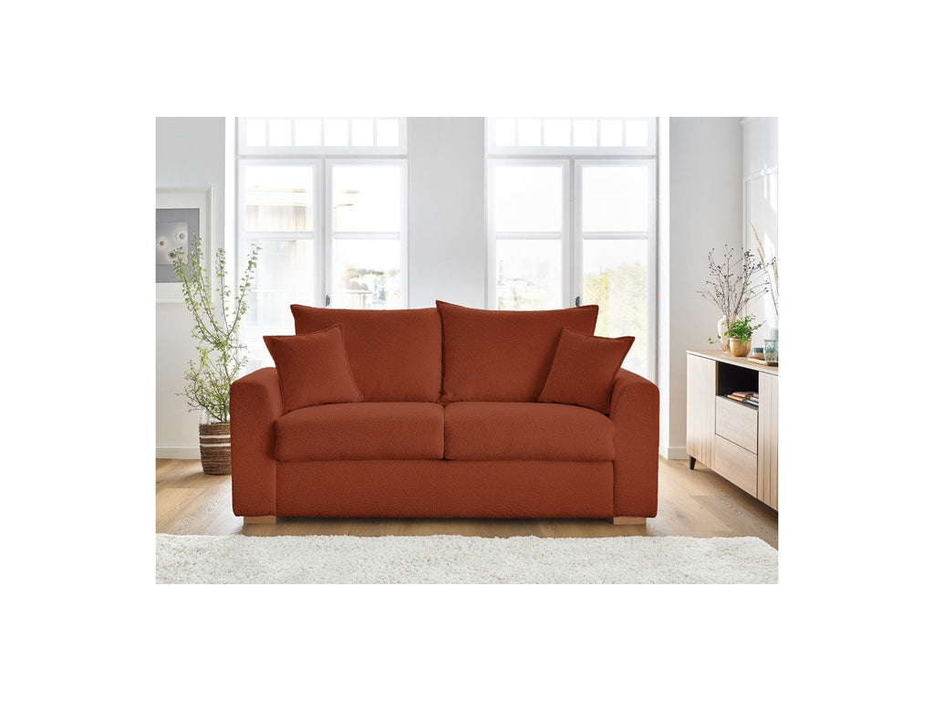 Augustin - Canapé Droit Convertible Ouverture Express - Tissu Bouclette - 160X200