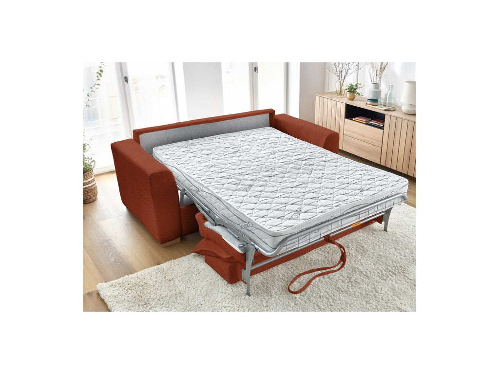 Augustin - Canapé Droit Convertible Ouverture Express - Tissu Bouclette - 160X200