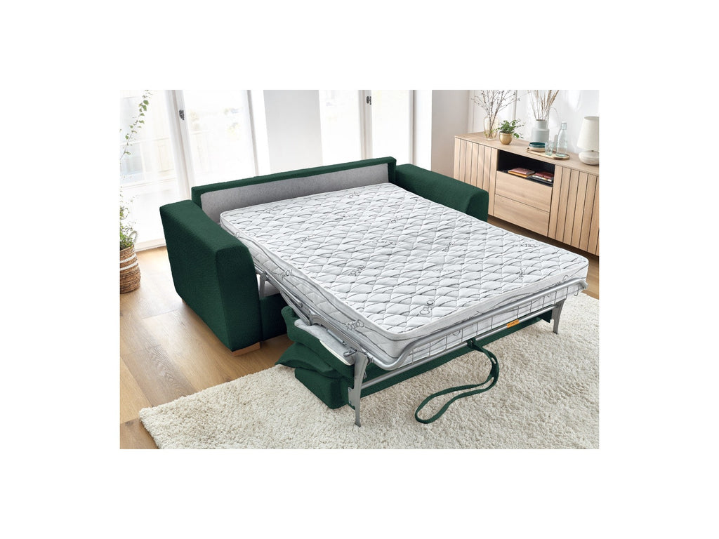 Augustin - Canapé Droit Convertible Ouverture Express - Tissu Bouclette - 160X200