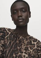 Robe Léopard Taille Froncée
