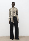 Schluppenbluse mit Animal-Print