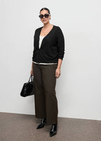 Strikket Cardigan Med V-Hals