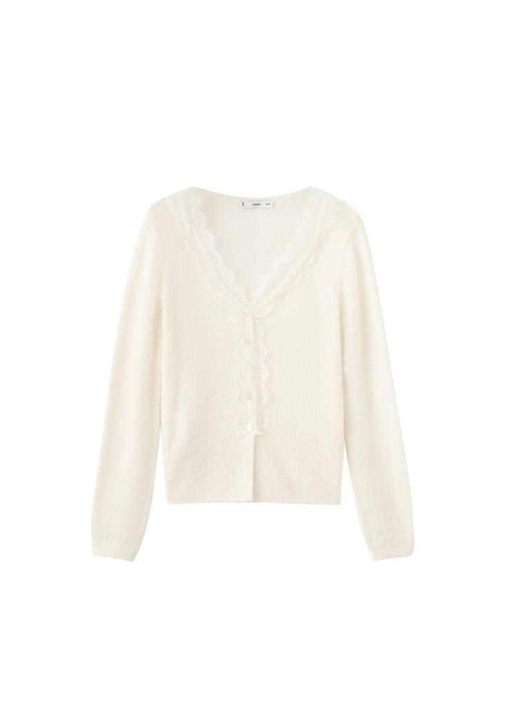 Cardigan Maille En Dentelle