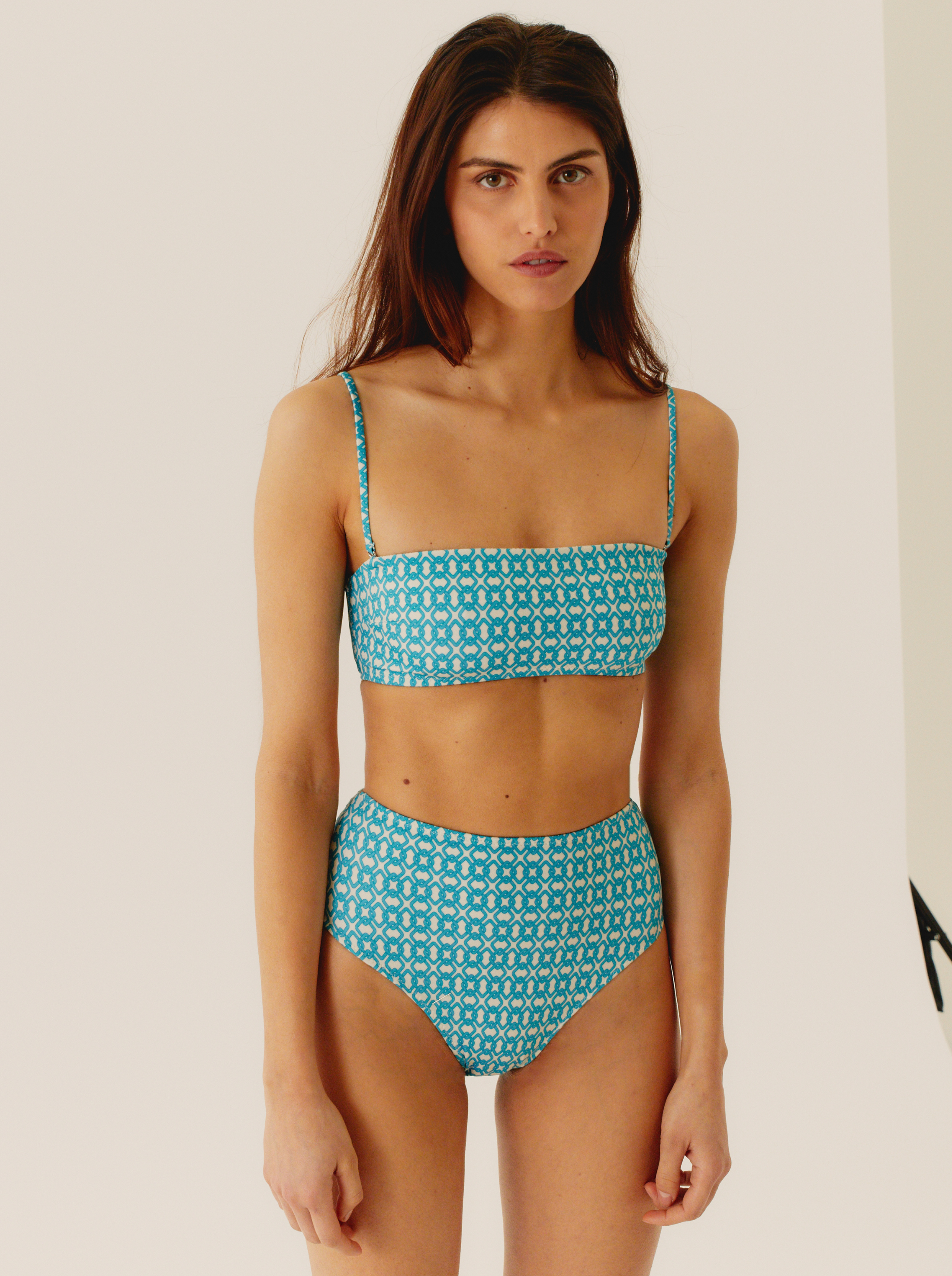 Blue Chain Lined High Briefs