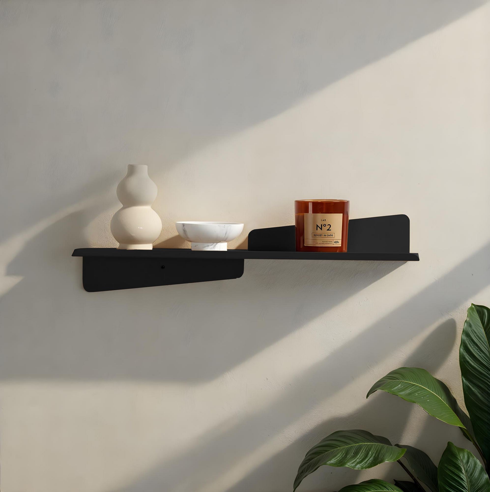 Decorative Metal Wall Shelves Vlnt123Syh - Black