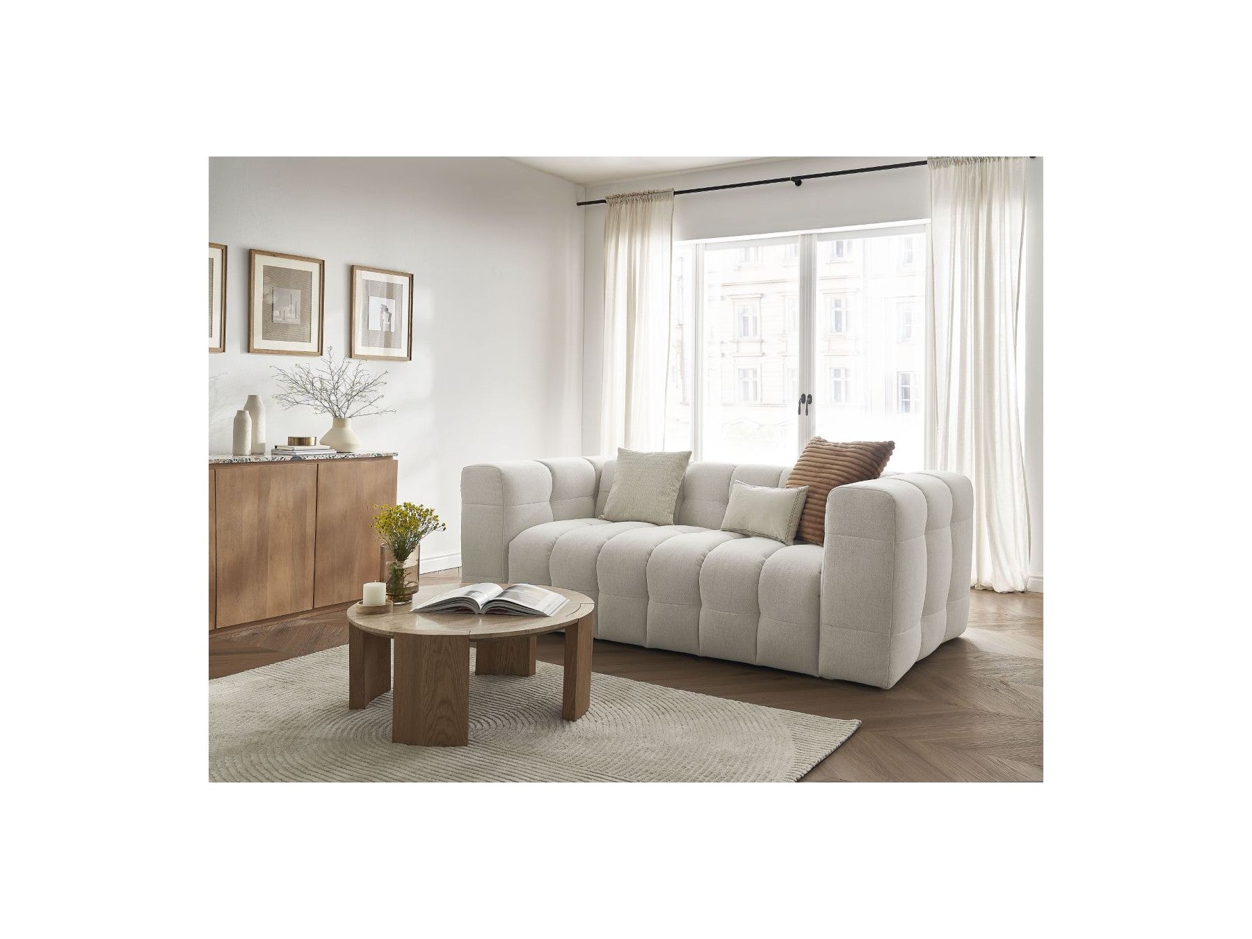 Cloud - Convertible 3-Seater Straight Sofa - Smooth Fabric