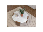 Torvi - Table Basse Ronde - Plateau Marbre Et Pieds Bois Massif D'Acacia