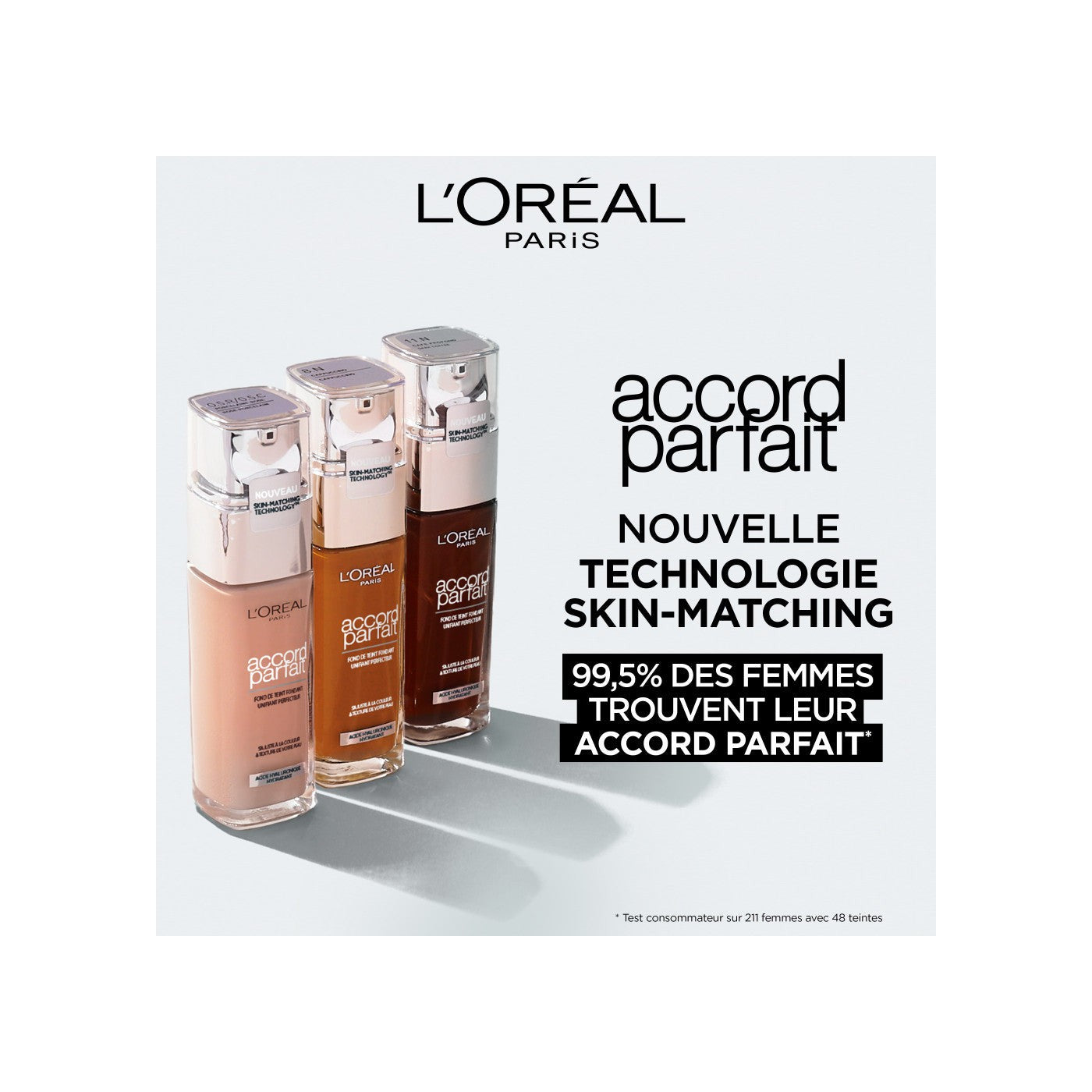 Accord Parfait Base De Maquillaje Fluida 0.5N Porcelana