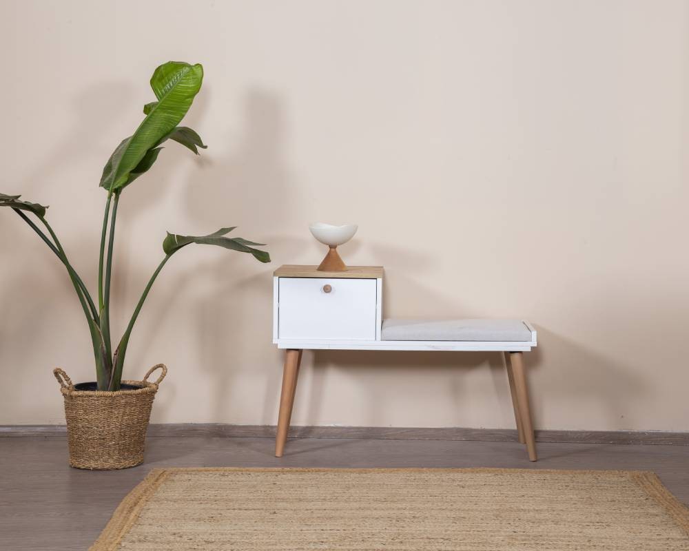 Banco Bohem - Blanco / Roble