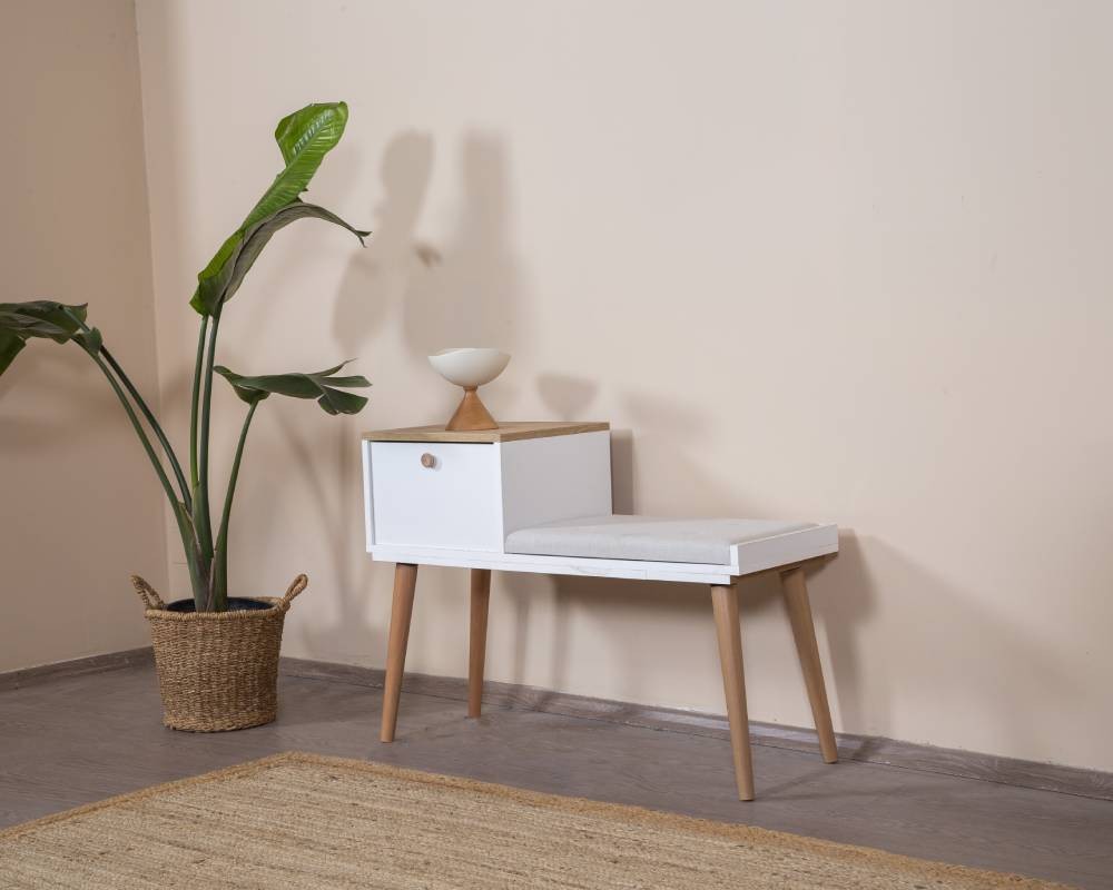 Banco Bohem - Blanco / Roble