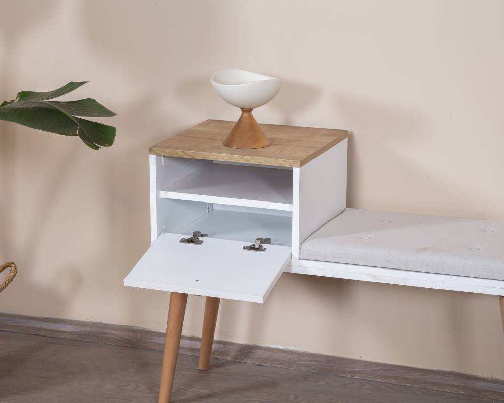 Banco Bohem - Blanco / Roble