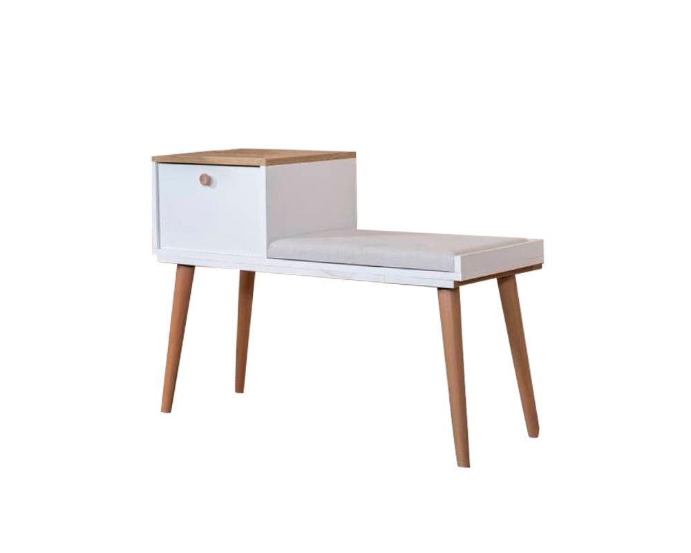 Banco Bohem - Blanco / Roble