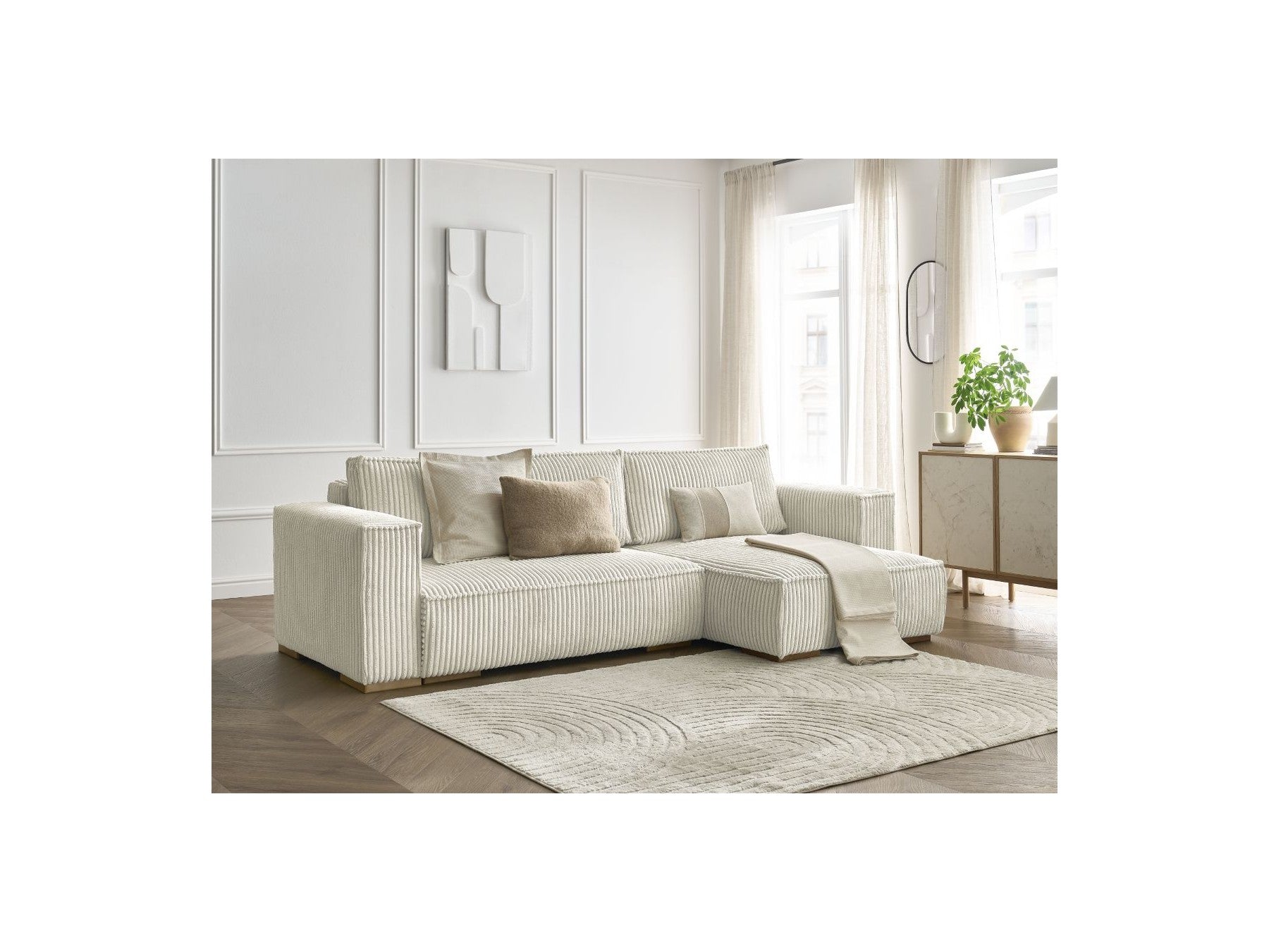 Chelsea - Reversible Corner Sofa Bed with Storage - Soft Wide-Rib Corduroy