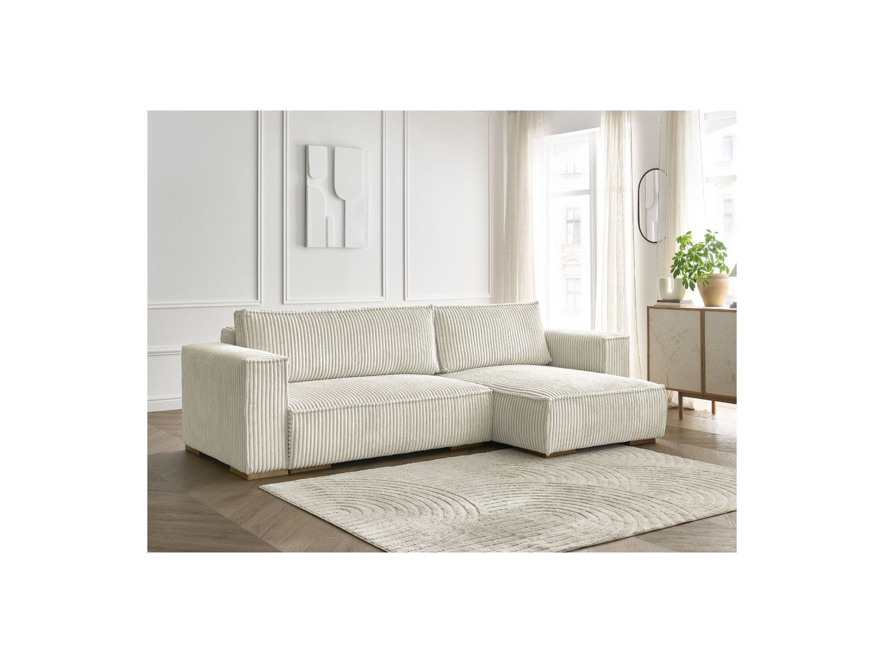 Chelsea - Reversible Corner Sofa Bed with Storage - Soft Wide-Rib Corduroy