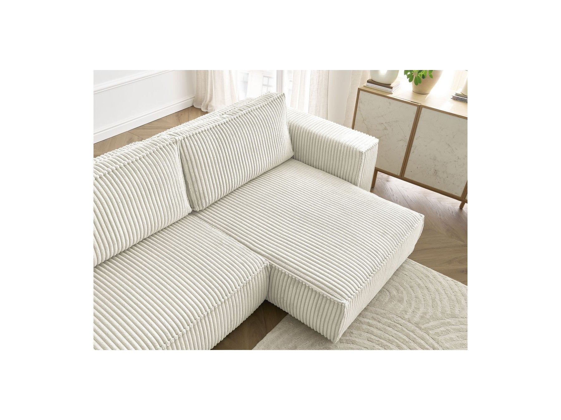Chelsea - Reversible Corner Sofa Bed with Storage - Soft Wide-Rib Corduroy