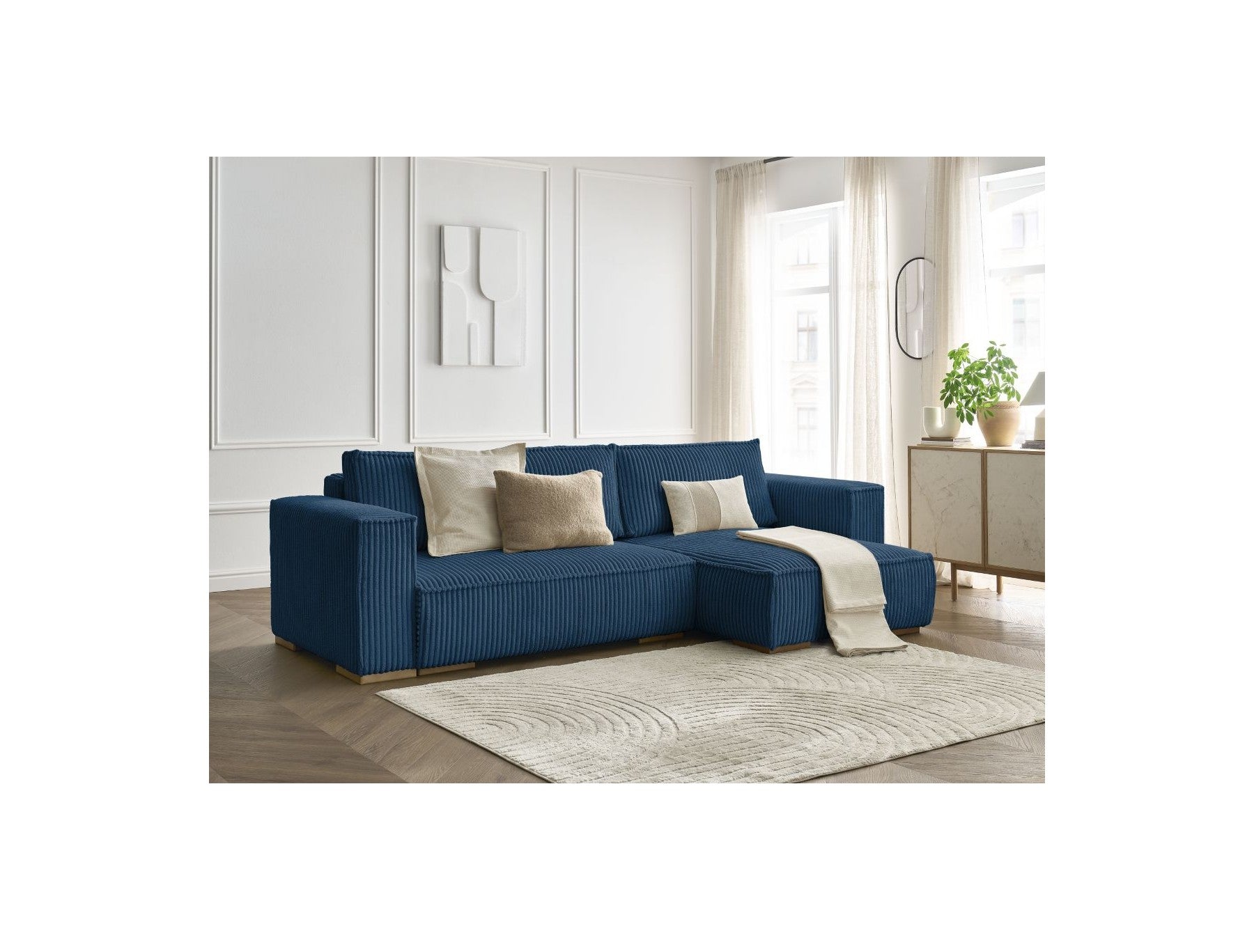 Chelsea - Reversible Corner Sofa Bed with Storage - Soft Wide-Rib Corduroy