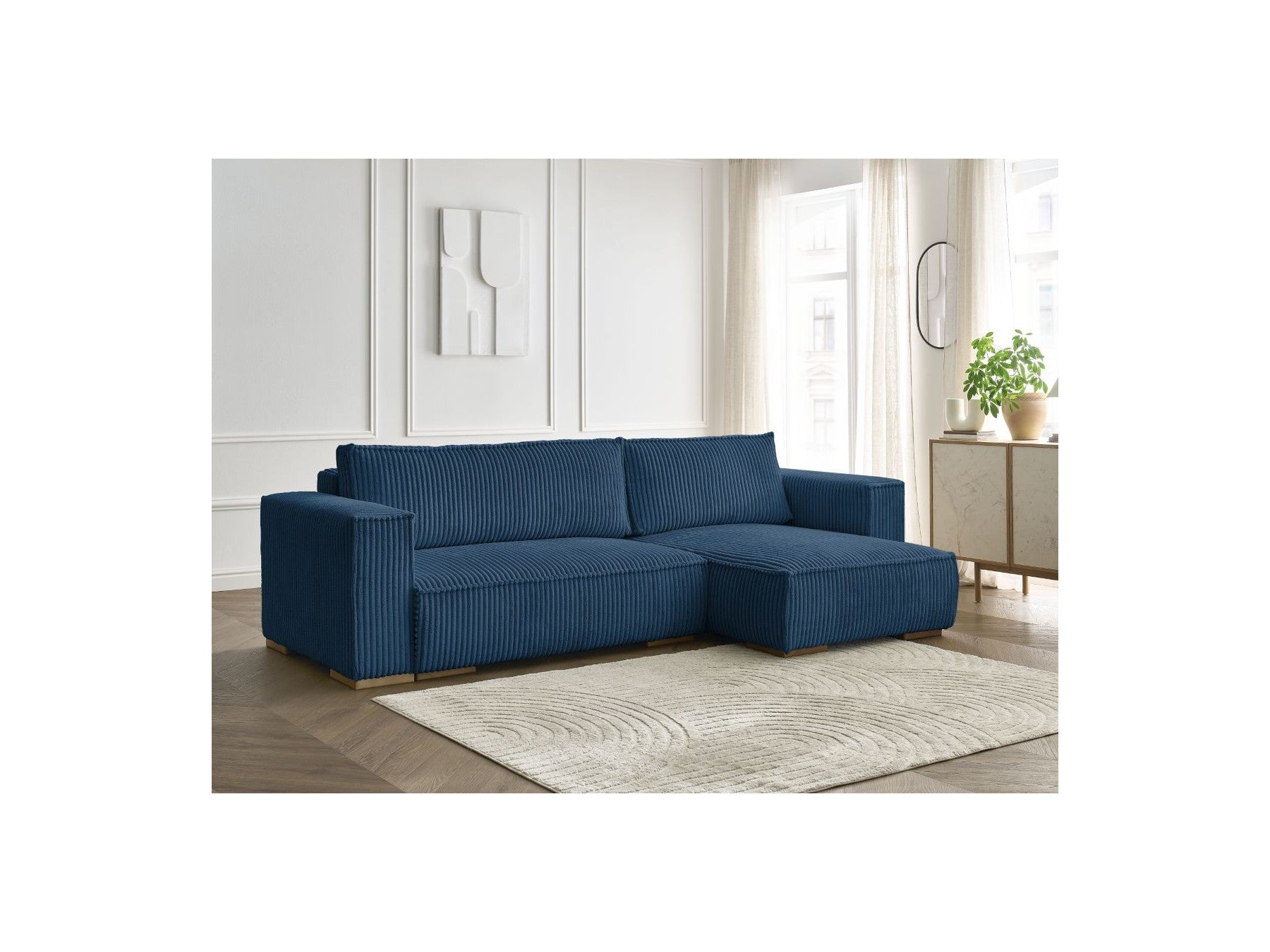 Chelsea - Reversible Corner Sofa Bed with Storage - Soft Wide-Rib Corduroy