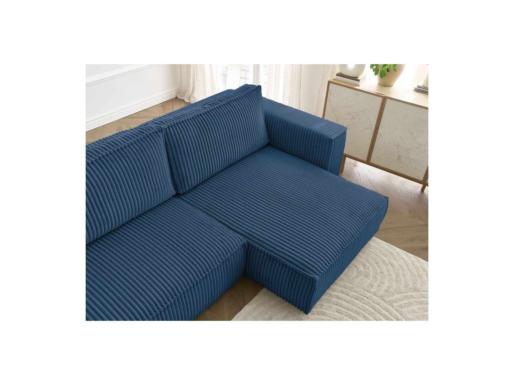 Chelsea - Reversible Corner Sofa Bed with Storage - Soft Wide-Rib Corduroy
