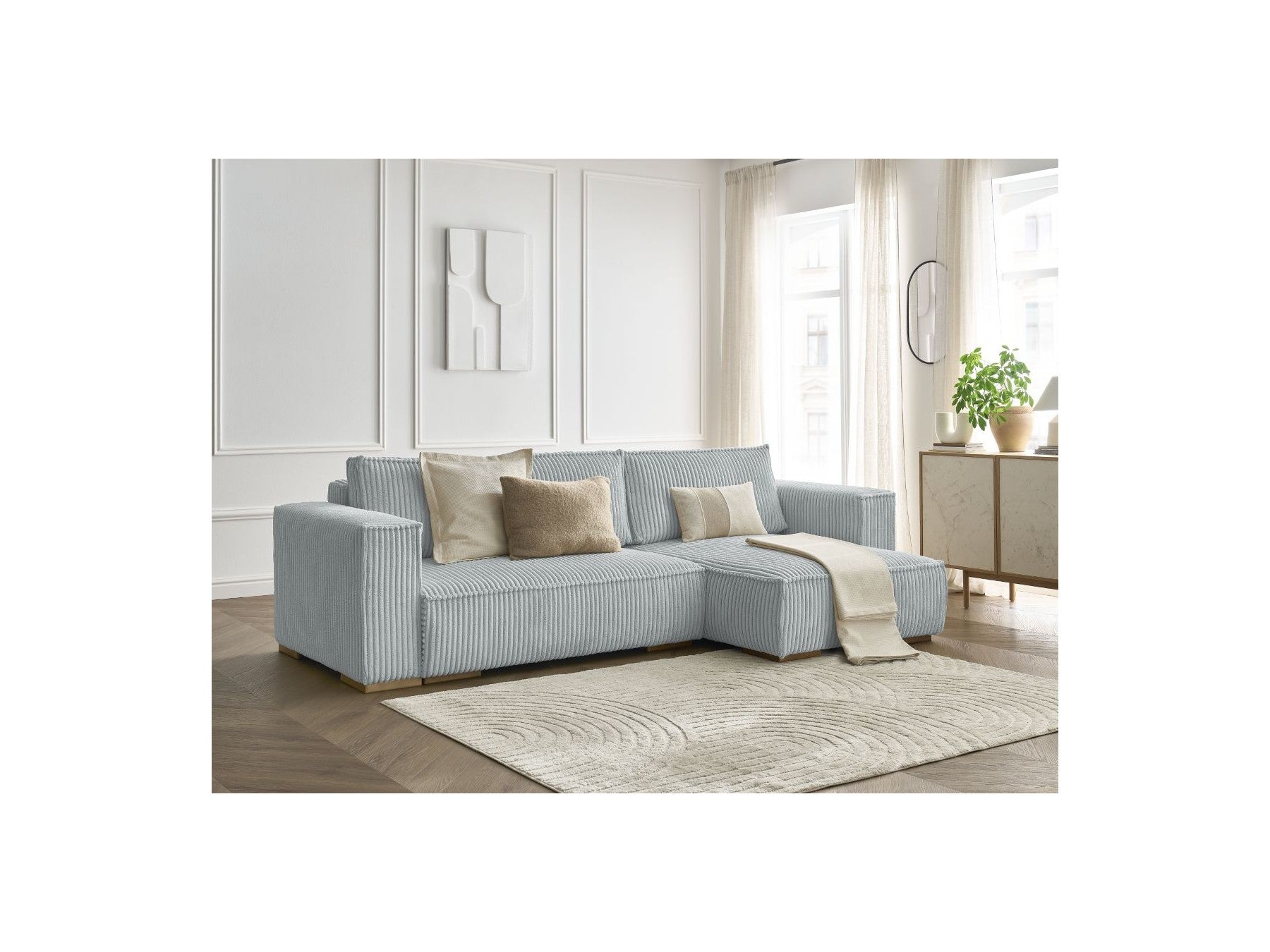 Chelsea - Reversible Corner Sofa Bed with Storage - Soft Wide-Rib Corduroy